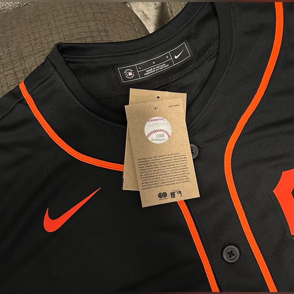 Nike Authentic San Francisco Giants MLB Baseball Black Jersey Men's Sz: L - Picture 4 of 6